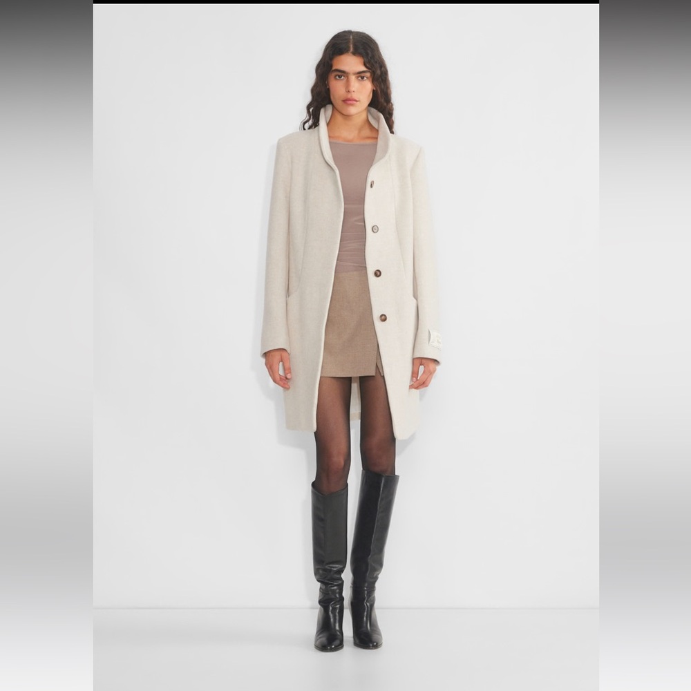 Aritzia Babaton Cocoon Coat White Cream Pearl XXS